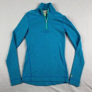 Smartwool Pullover Womens Small pattern Dot 1/4 Zip Mock Neck Base Layer Top